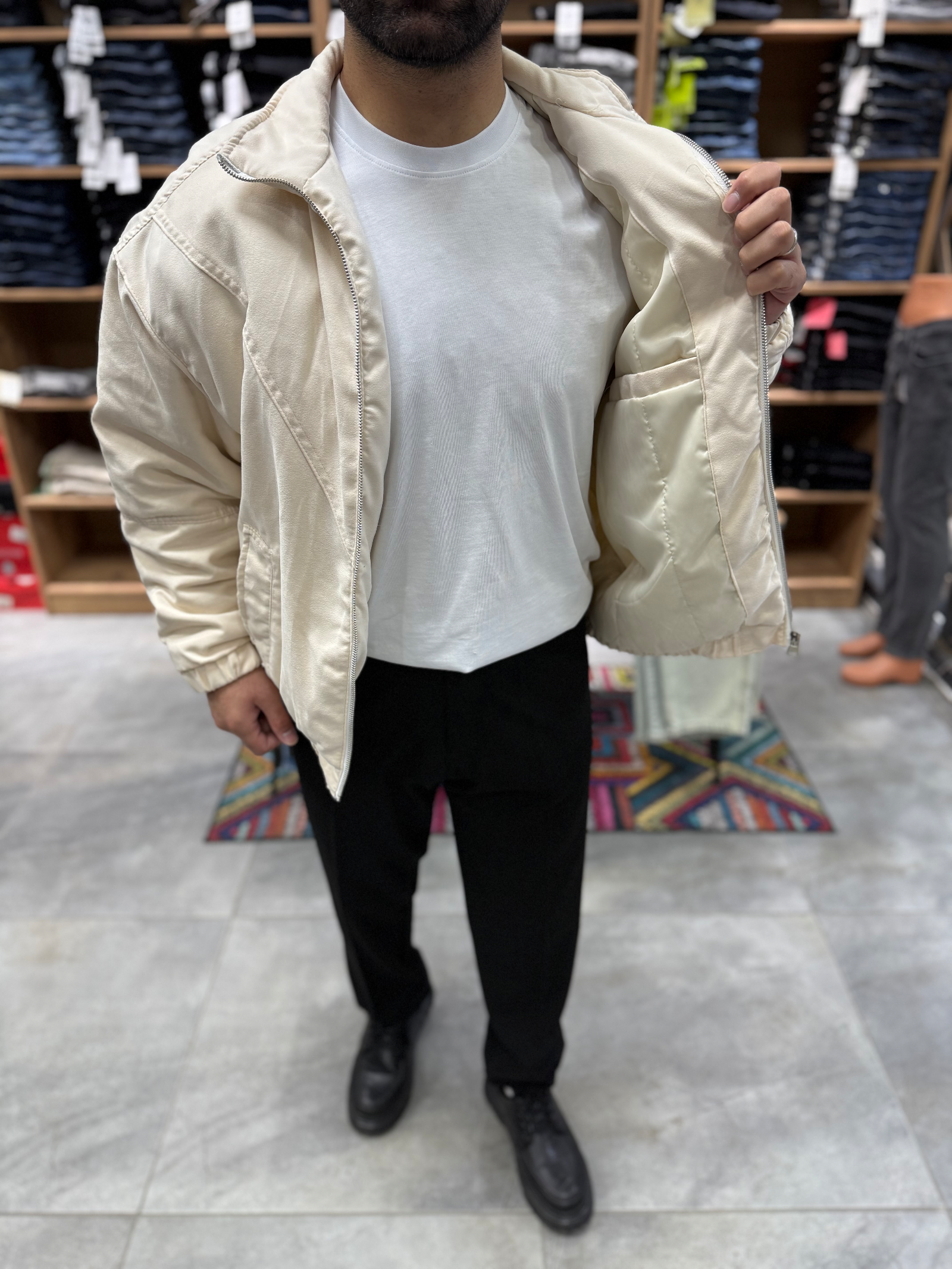 ARL0009 – Bej Kadife Bomber Ceket — 2. fotoğraf