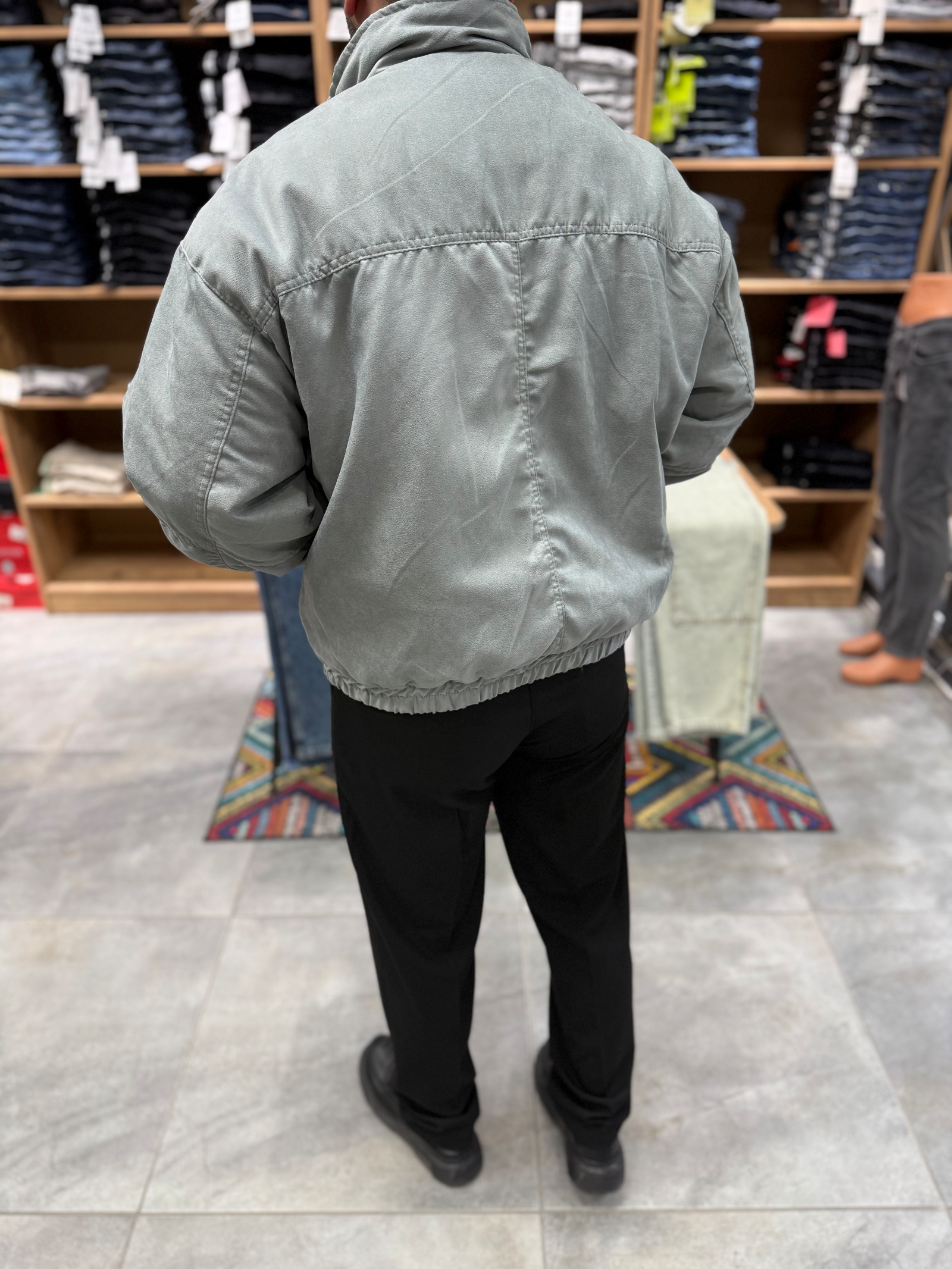 ARL0010 – Gri Kadife Bomber Ceket — 4. fotoğraf