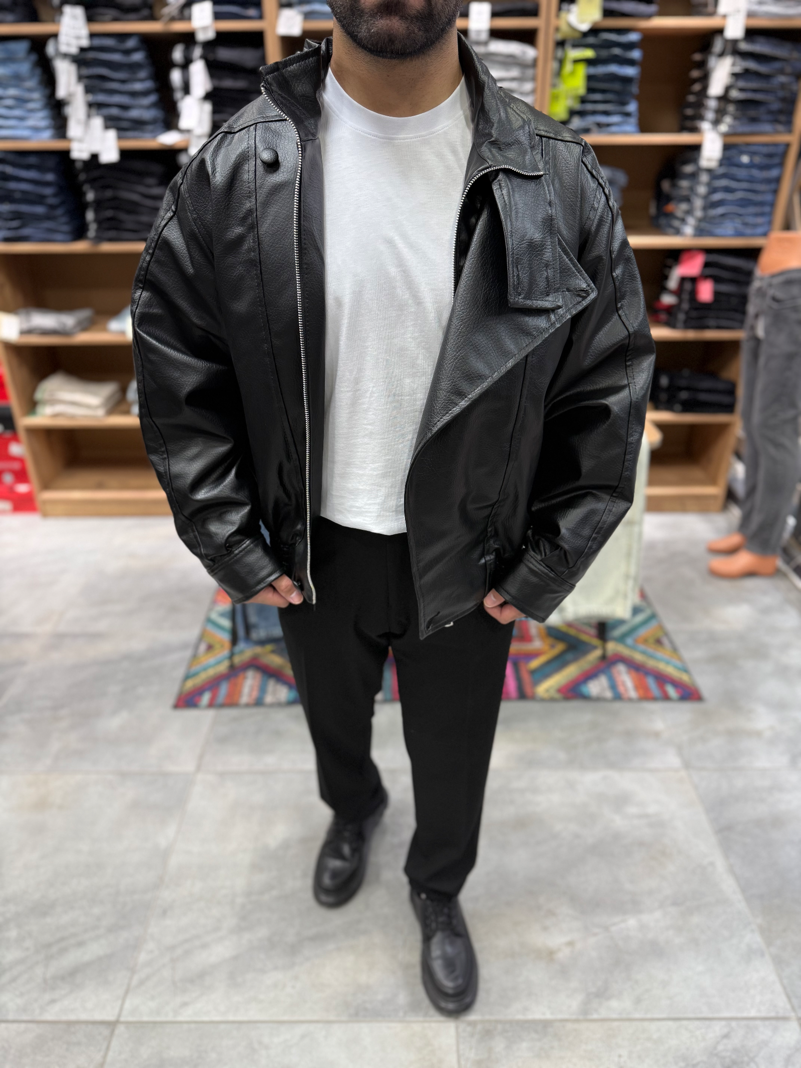 ARL0007 – Vintage Deri Detay Bomber Ceket