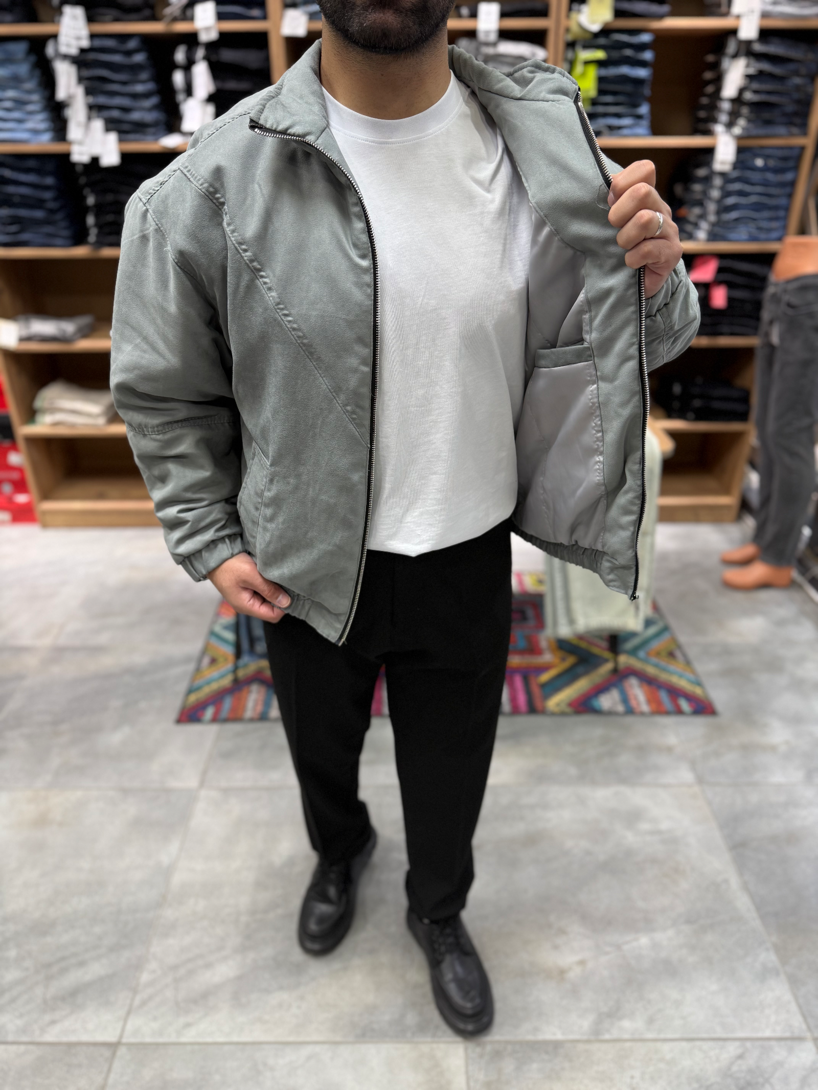 ARL0010 – Gri Kadife Bomber Ceket — 2. fotoğraf